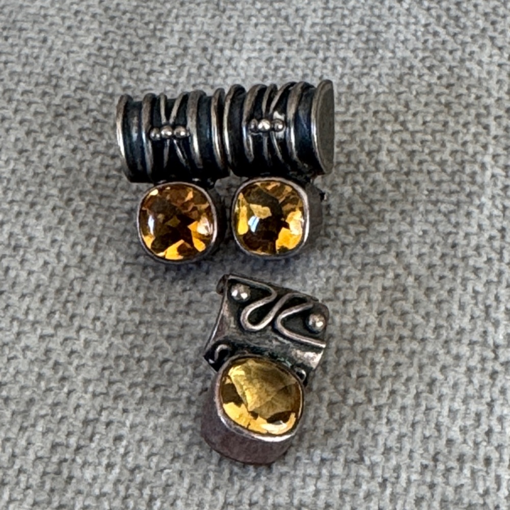 Vintage DAC Deborah Armstrong Sterling & Citrine Earrings & Pendant